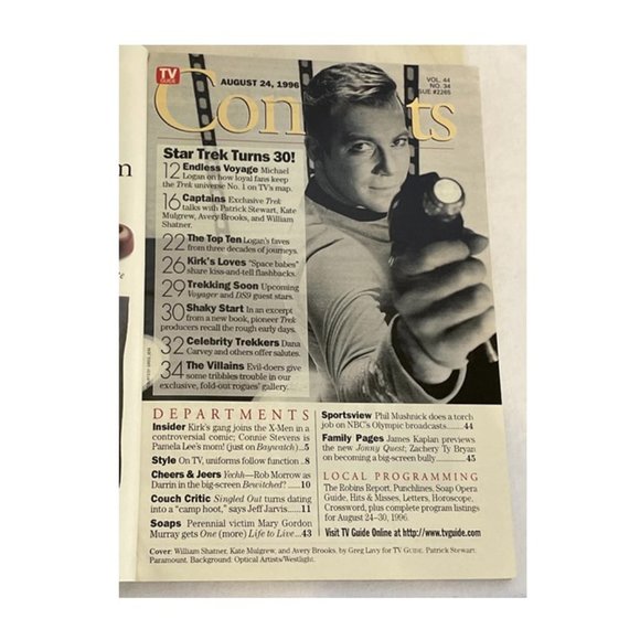 TV Guide Star Trek Turns 30 August 24-30 1996 William Shatner Cover - Picture 7 of 7